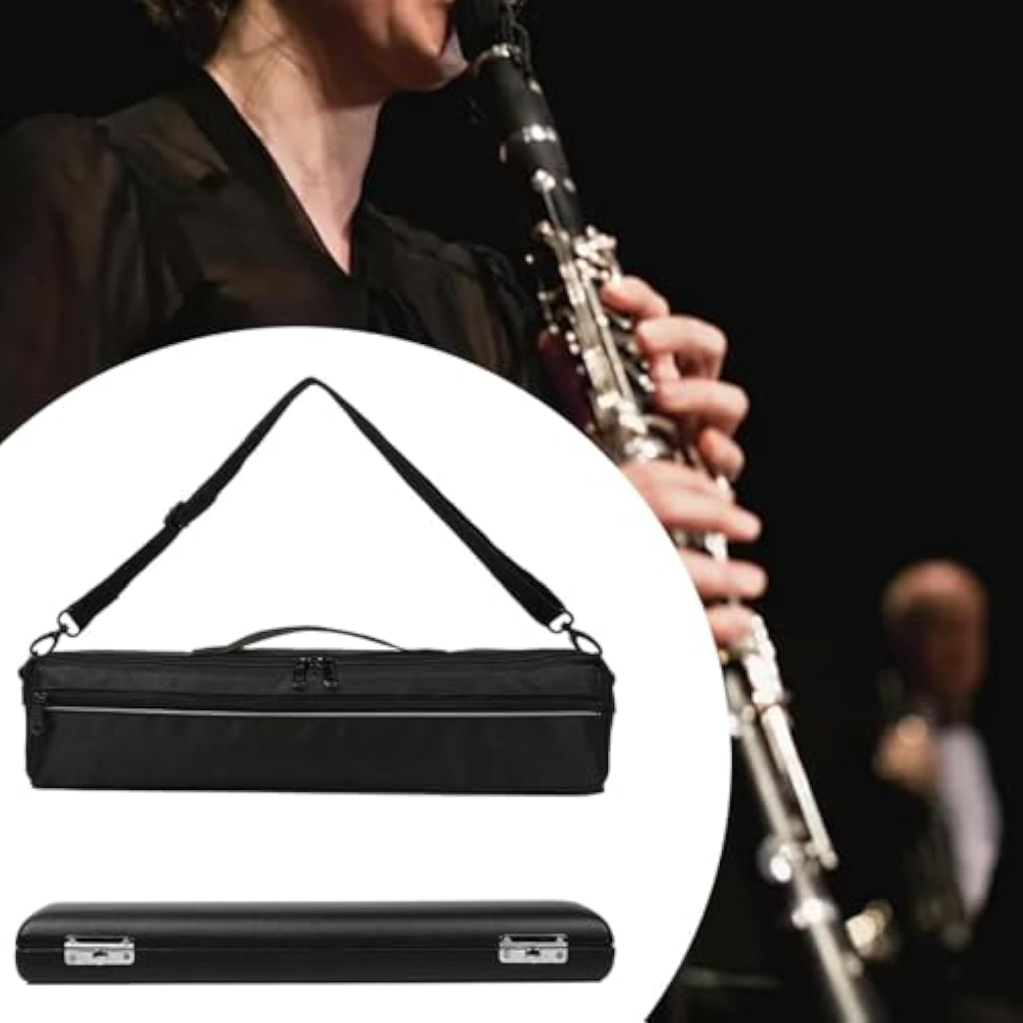 PU Leather Flute Case and Carrying Handbag